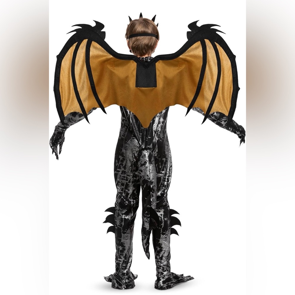 NWT Spooktacular Creations Purple Dragon Costume, Dragon Wings, Tail and Mask M